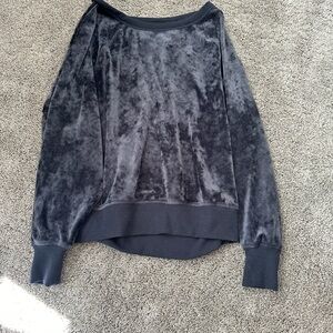 Lou & Grey Charcoal Velvet Top